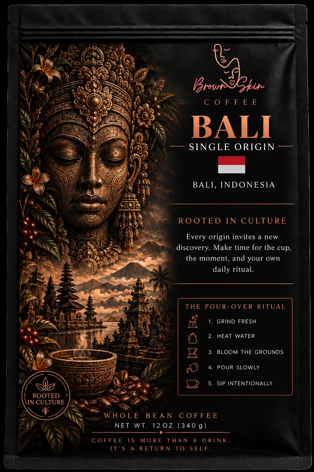 Bali Brown Skin coffee packaging