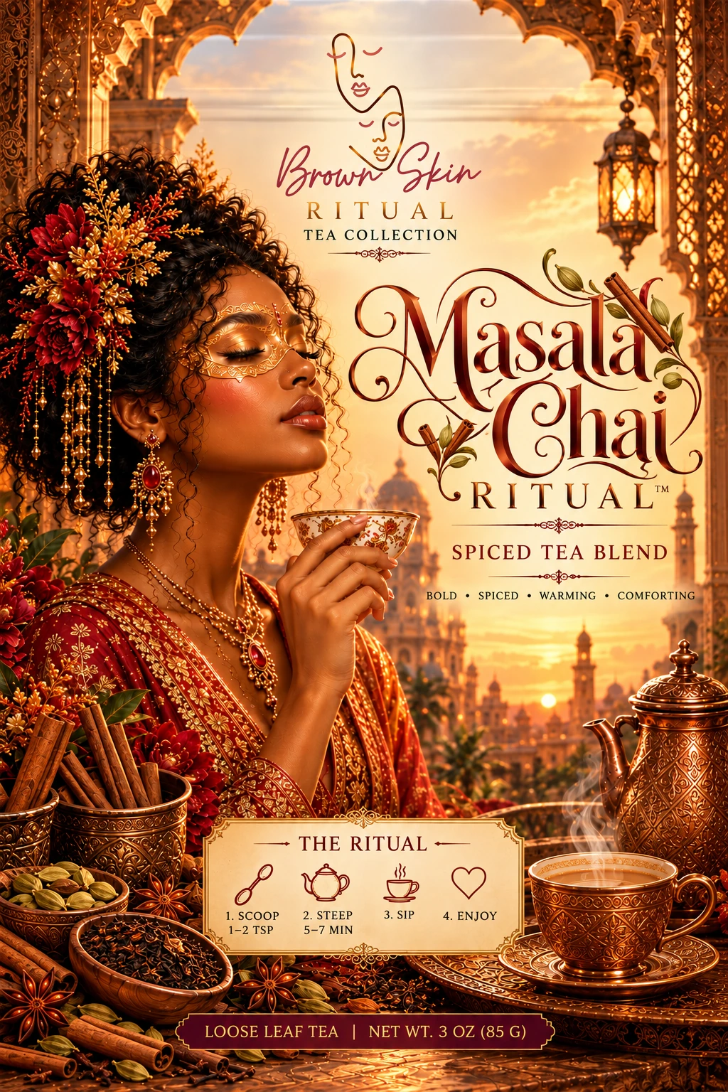 Masala Chai Ritual Brown Skin tea packaging