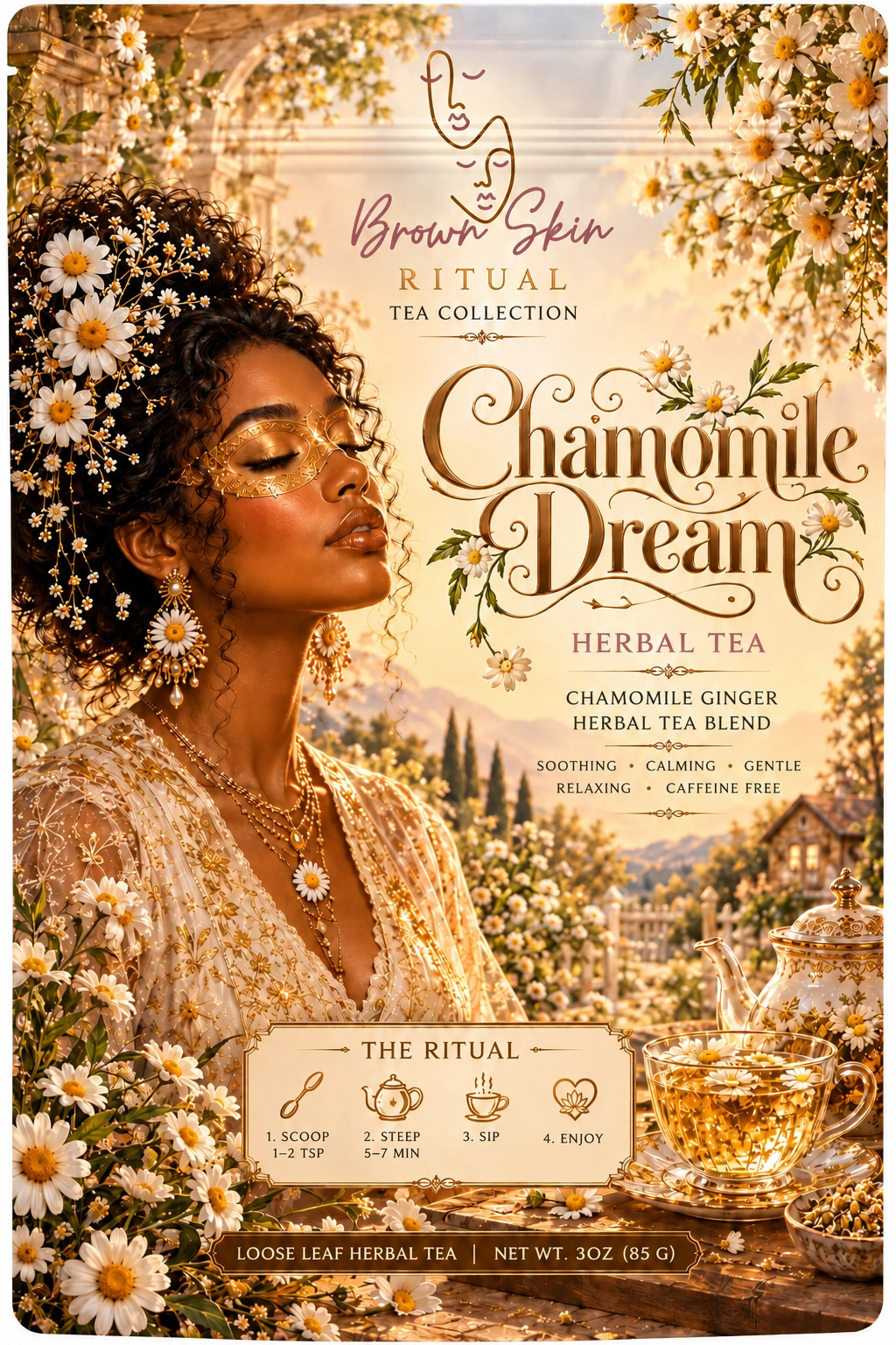 Chamomile Dream Brown Skin tea packaging