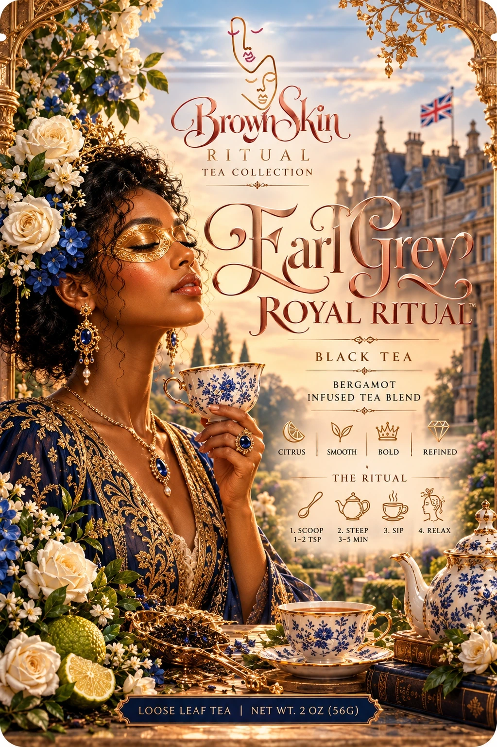 Earl Grey Royal Ritual Brown Skin tea packaging