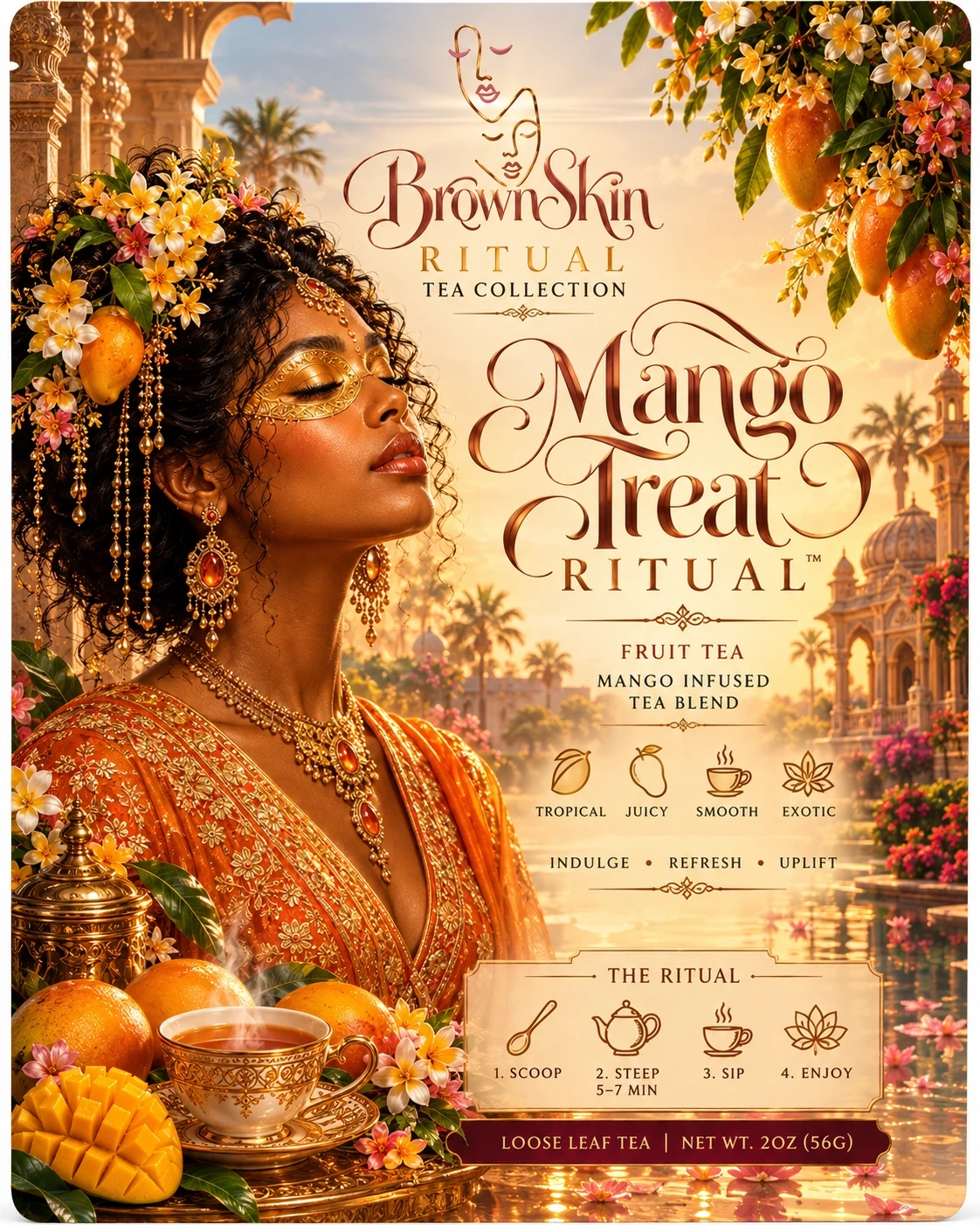 Mango Treat Ritual Brown Skin tea packaging