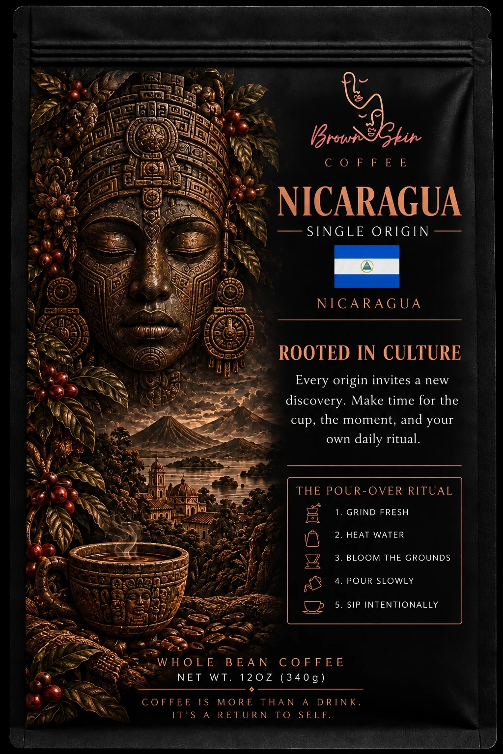 Nicaragua Brown Skin coffee packaging