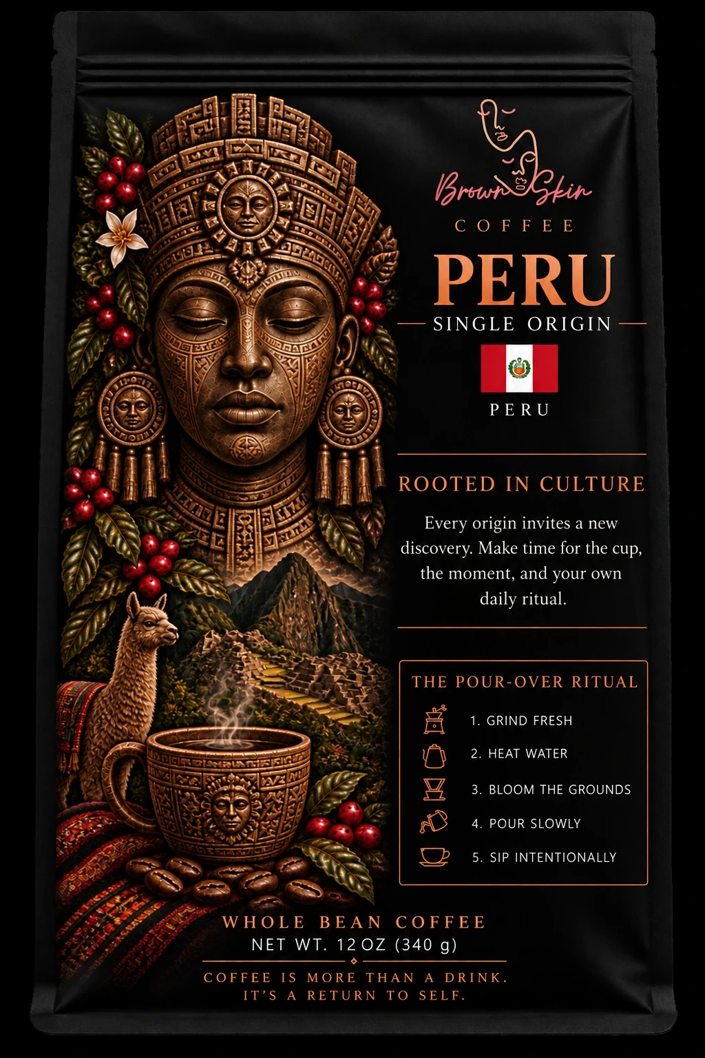 Peru Brown Skin coffee packaging
