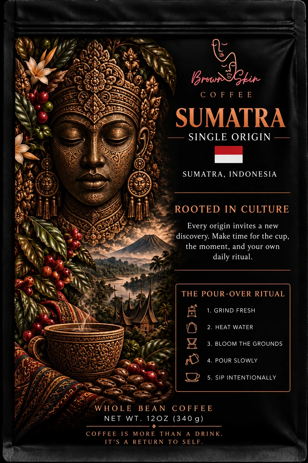 Sumatra Brown Skin coffee packaging