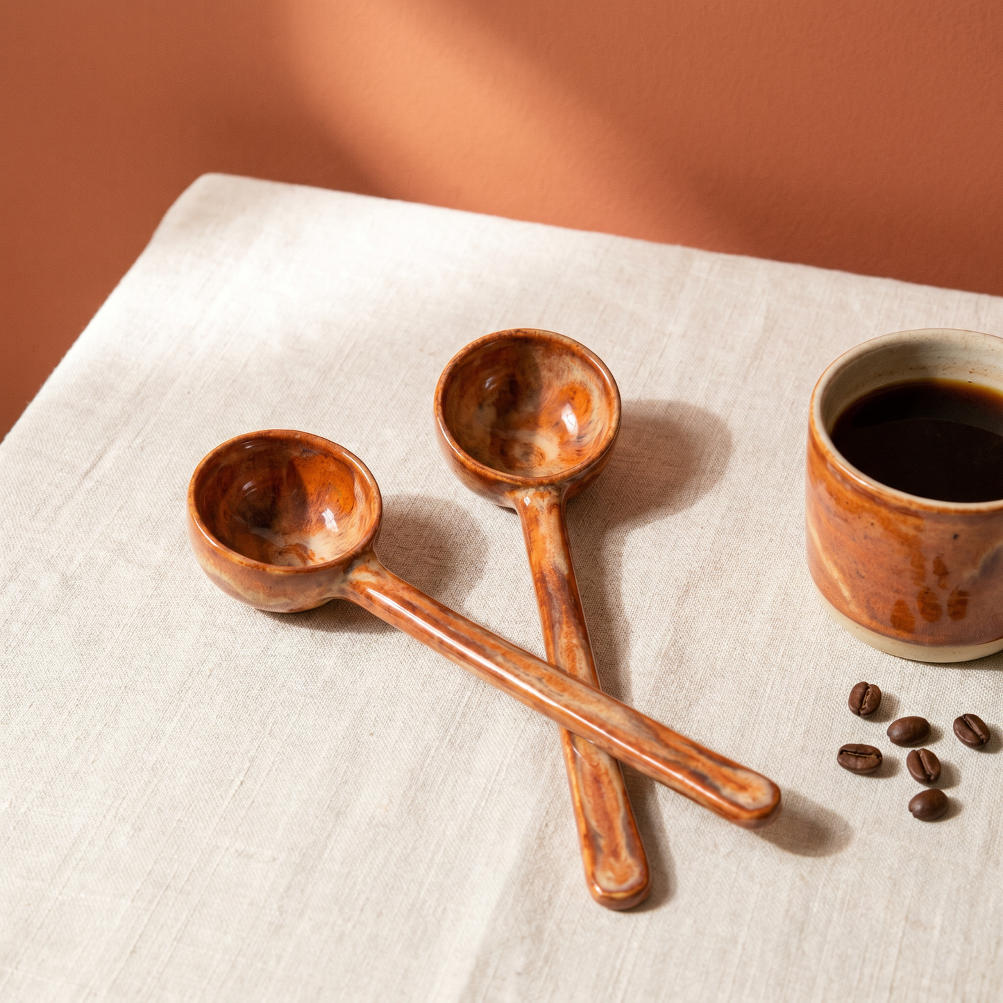 Brown Skin Coffee Cupping Spoons 2-pack