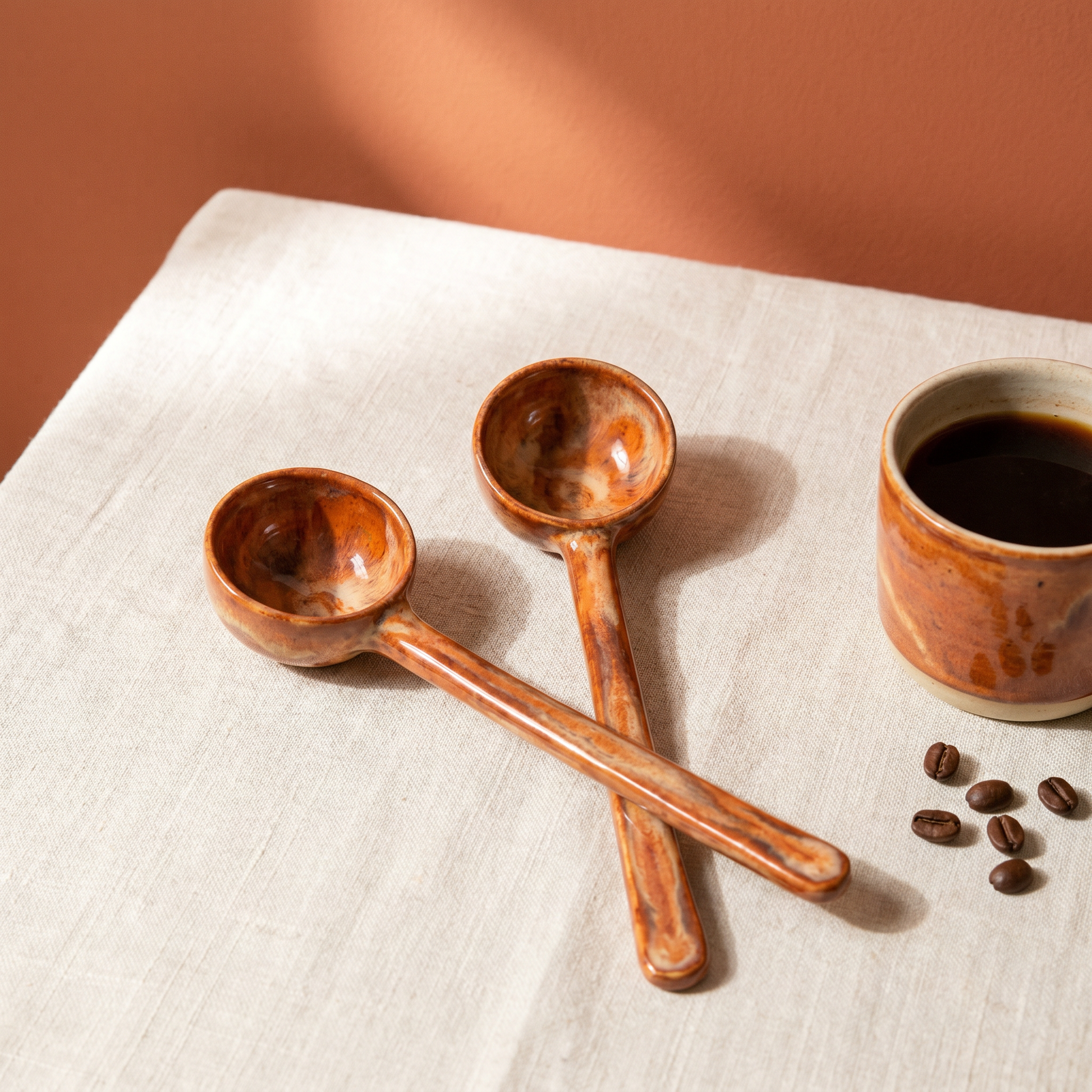 Brown Skin Coffee Cupping Spoons 2-pack