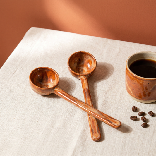 Brown Skin Coffee Cupping Spoons 2-pack