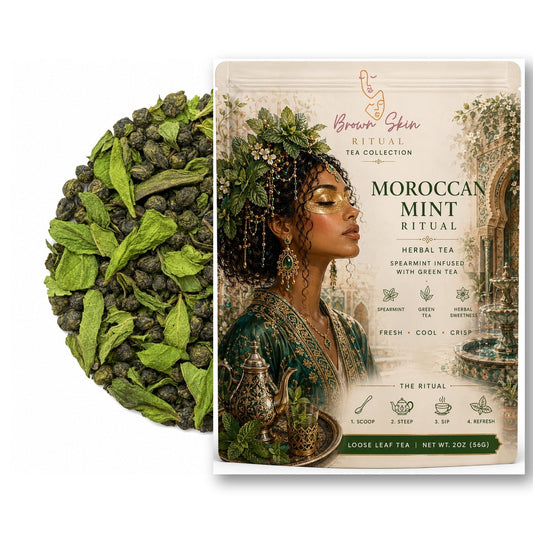 Moroccan Mint Ritual tea bag with gunpowder green tea and spearmint leaves