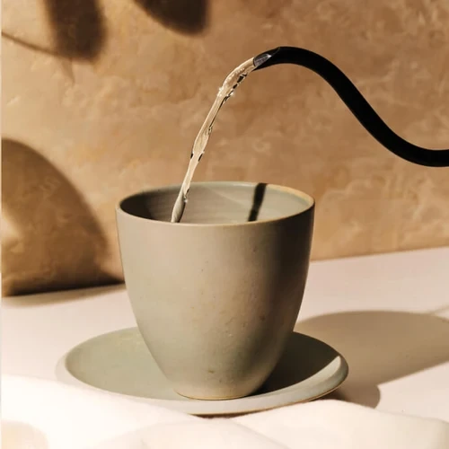 Pour step for preparing Brown Skin Mushroom Coffee